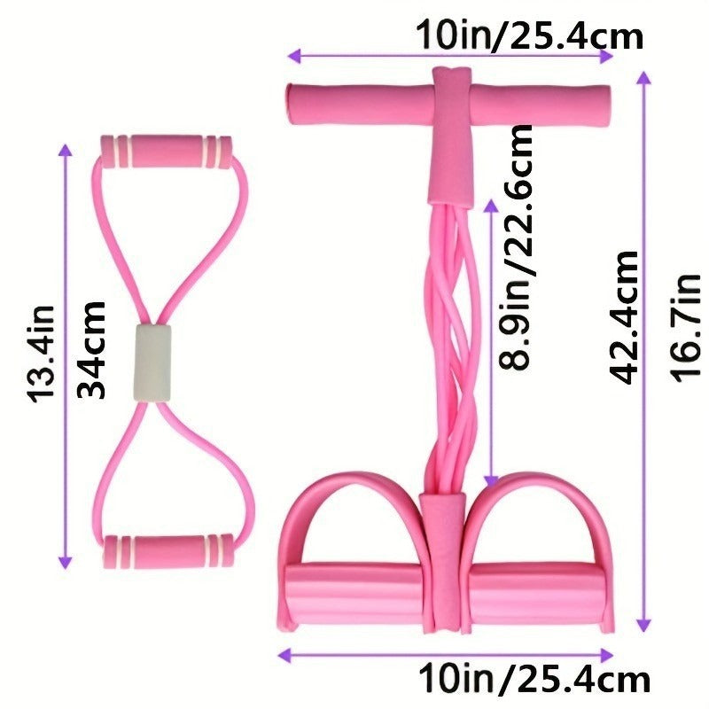 Multi-Function Tension Rope 6Tube Gym Fitness Foot Pedal Exerciser Pull Band New