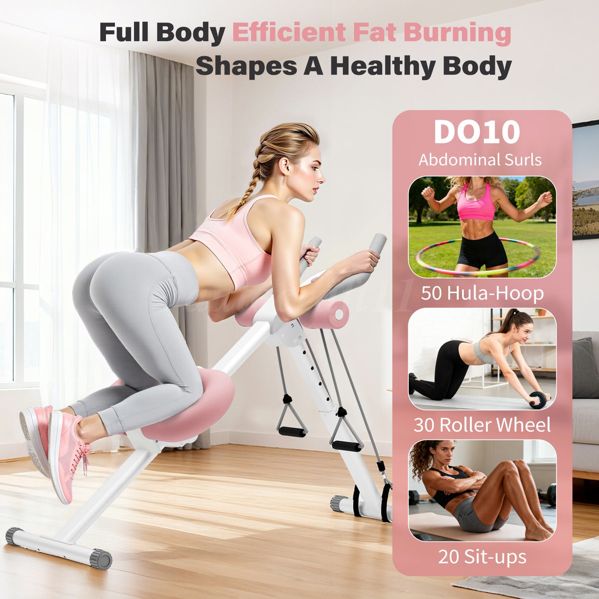 Ab Machine Abdominal Exercise Cruncher Trainer Body Shaper Gym Equipment Trainer