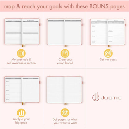 Jubtic Planner Pro Non-Dated Weekly Monthly Agenda Planner - A5 Appointment Book