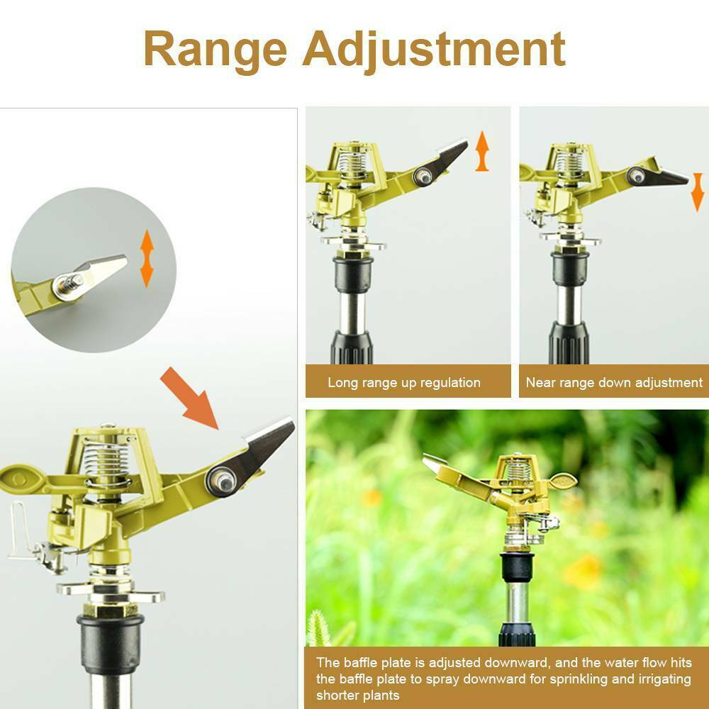 360  Rotating Water Sprayer Garden Lawn Farm Watering Irrigation Sprinkler UK