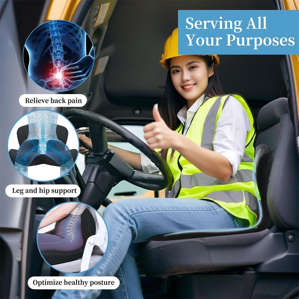 Memory Foam Lumbar Support Cushion Back Pain Relief For Office Chair Car Seat