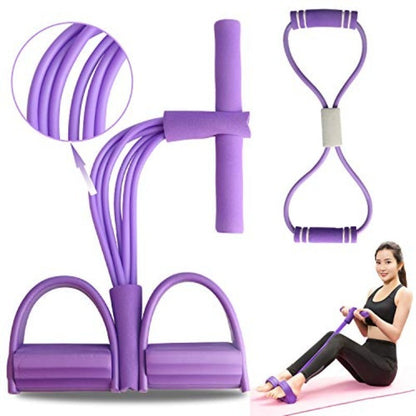 Multi-Function Tension Rope 6Tube Gym Fitness Foot Pedal Exerciser Pull Band New