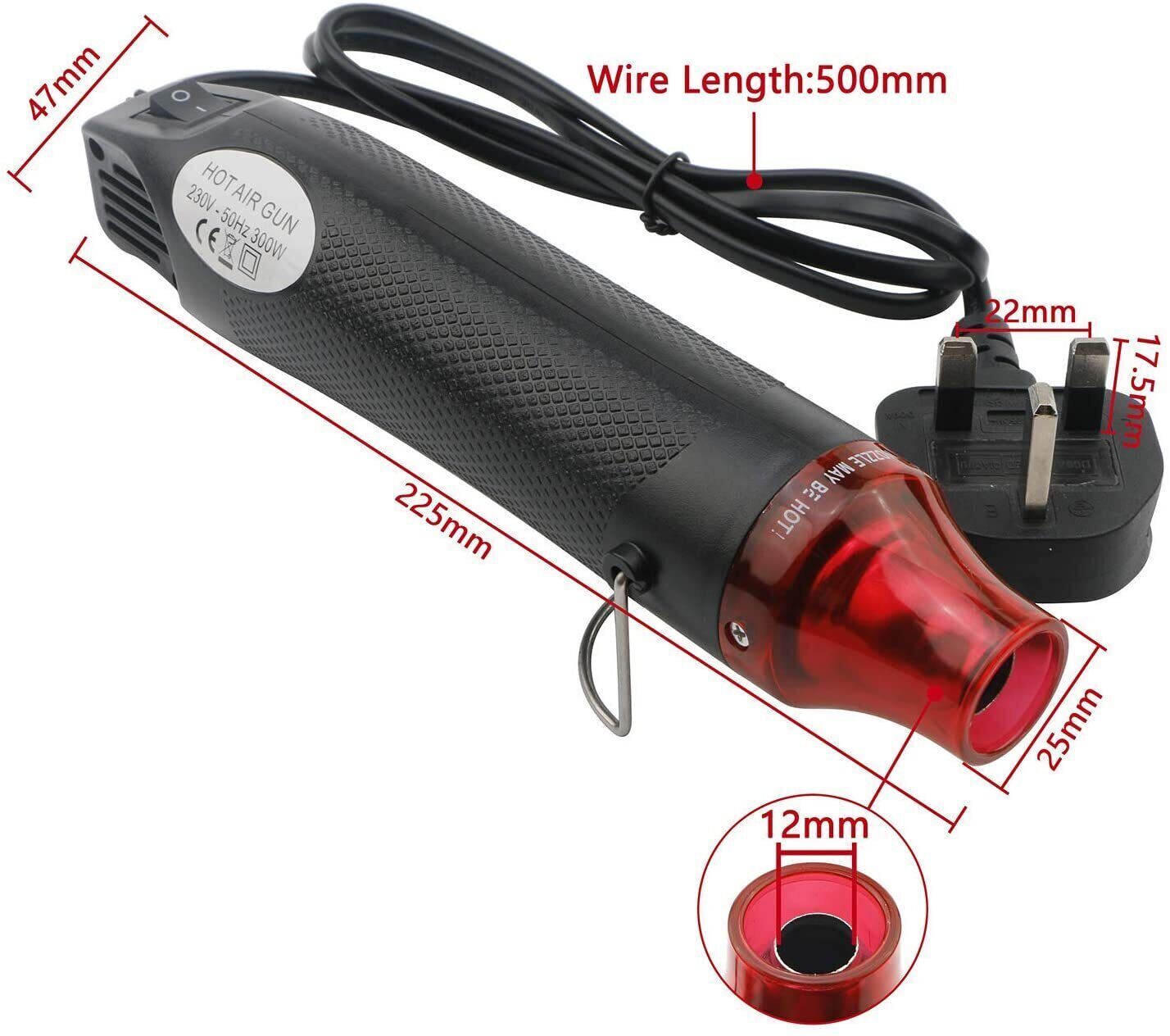 300W Handheld Hot Air Gun Portable Mini Heat Gun For DIY Crafts Shrink Wrapping