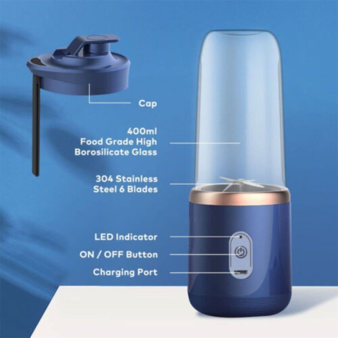 New Electric Mini Juice Maker Portable Blender Smoothie Juicer Fruit Machine UK