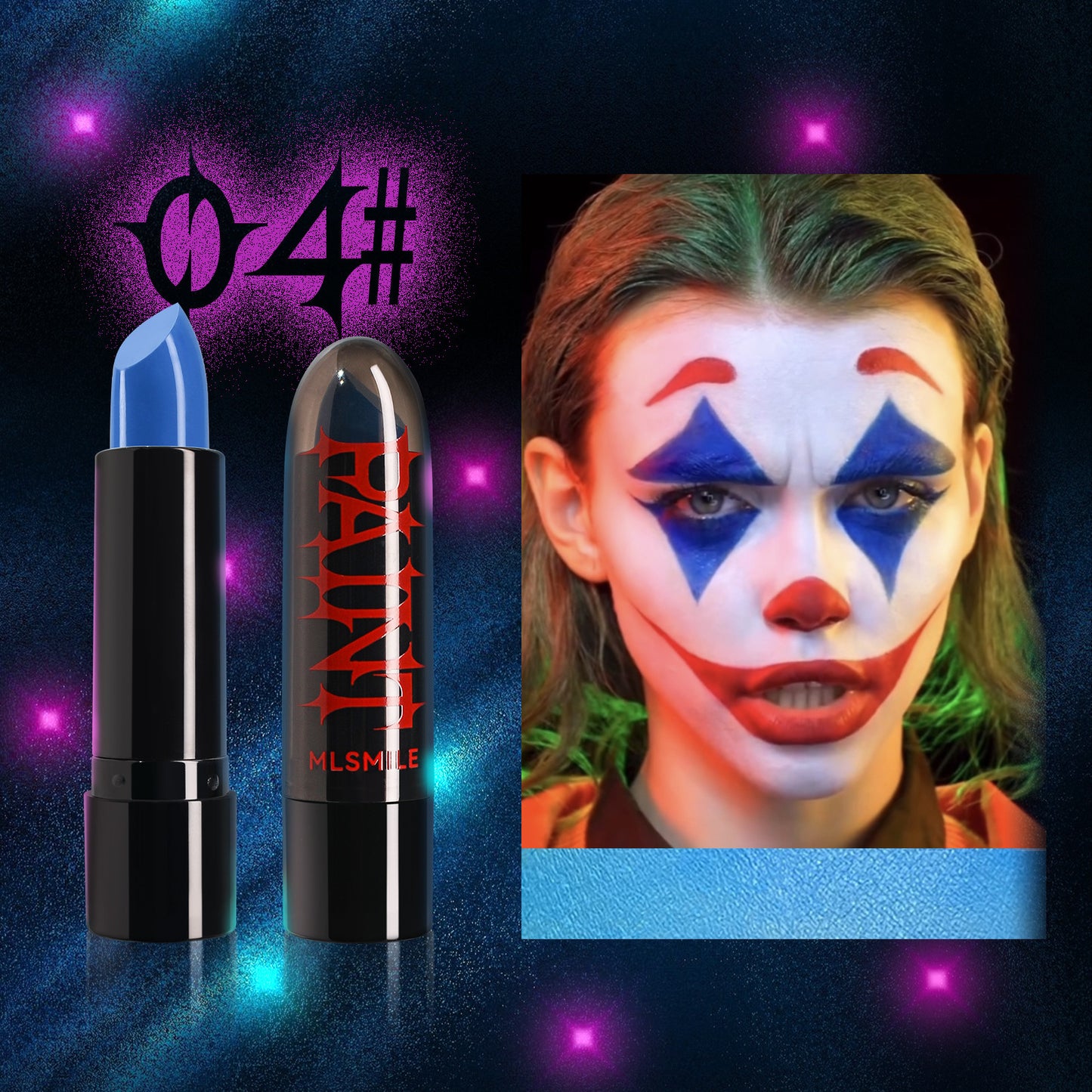 8-color Halloween Lipstick Black And White Red Easy To Color Painted Suit
