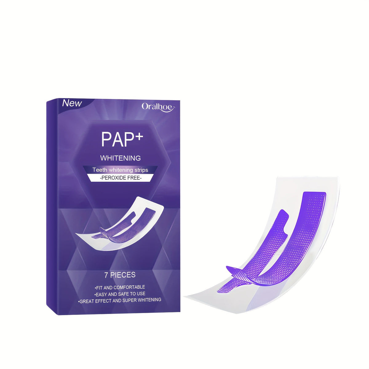 Whitening Teeth Strips, Purple Teeth Strips, Dry-application