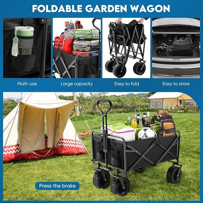 Heavy Duty Foldable Camping Outdoor Garden Trolley Cart Wagon Truck Wheelbarrow