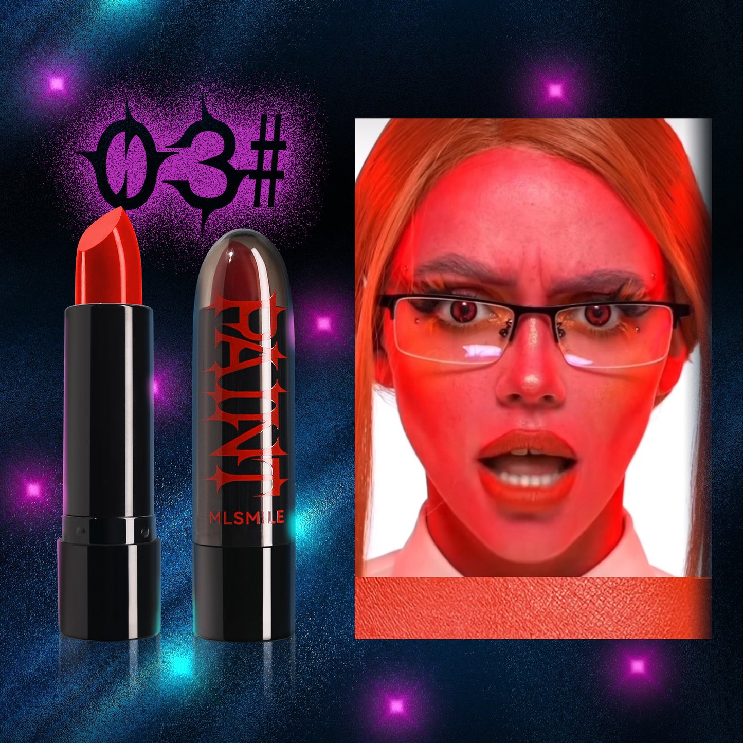 8-color Halloween Lipstick Black And White Red Easy To Color Painted Suit