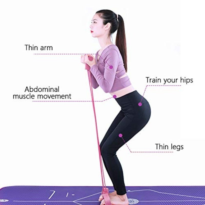 Multi-Function Tension Rope 6Tube Gym Fitness Foot Pedal Exerciser Pull Band New