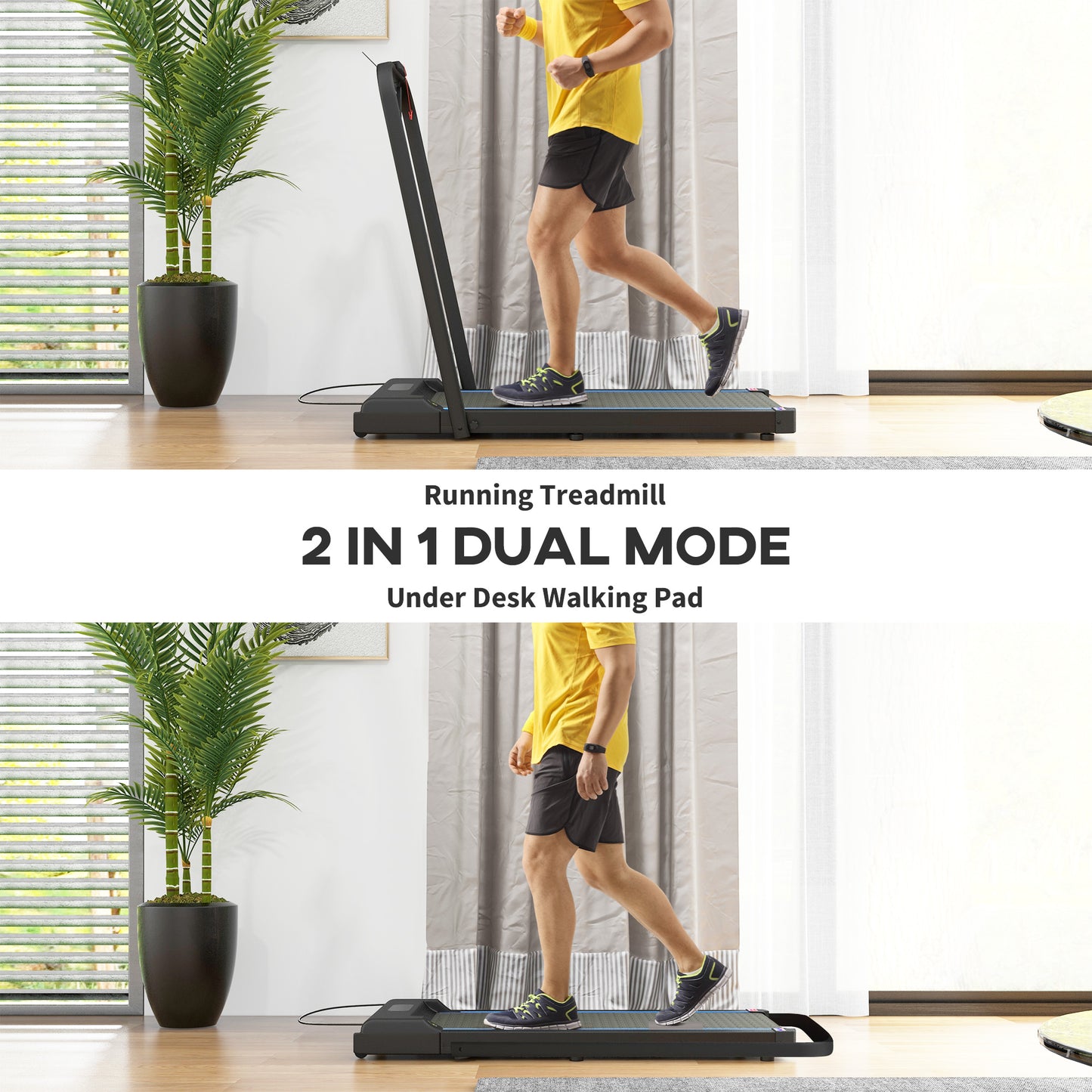 SPORTNOW 2.5HP Walking Pad, 1-6km/h Folding Treadmill With Remote Control And LED Display For Home Gym Office, Blue