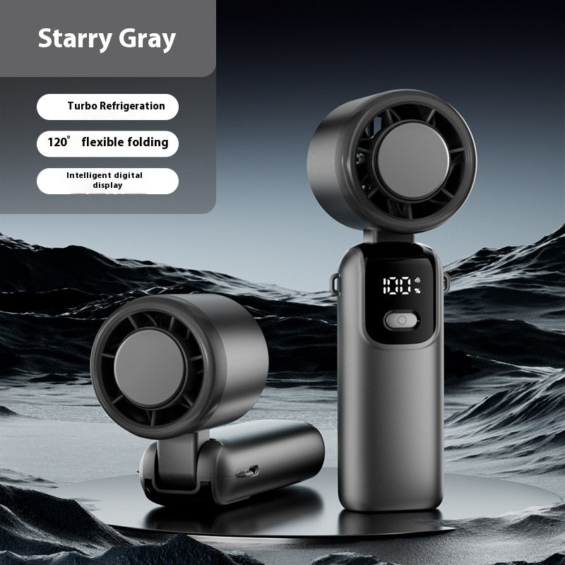Violent Fan Digital Display High-speed Outdoor Handheld USB Cooling Fan