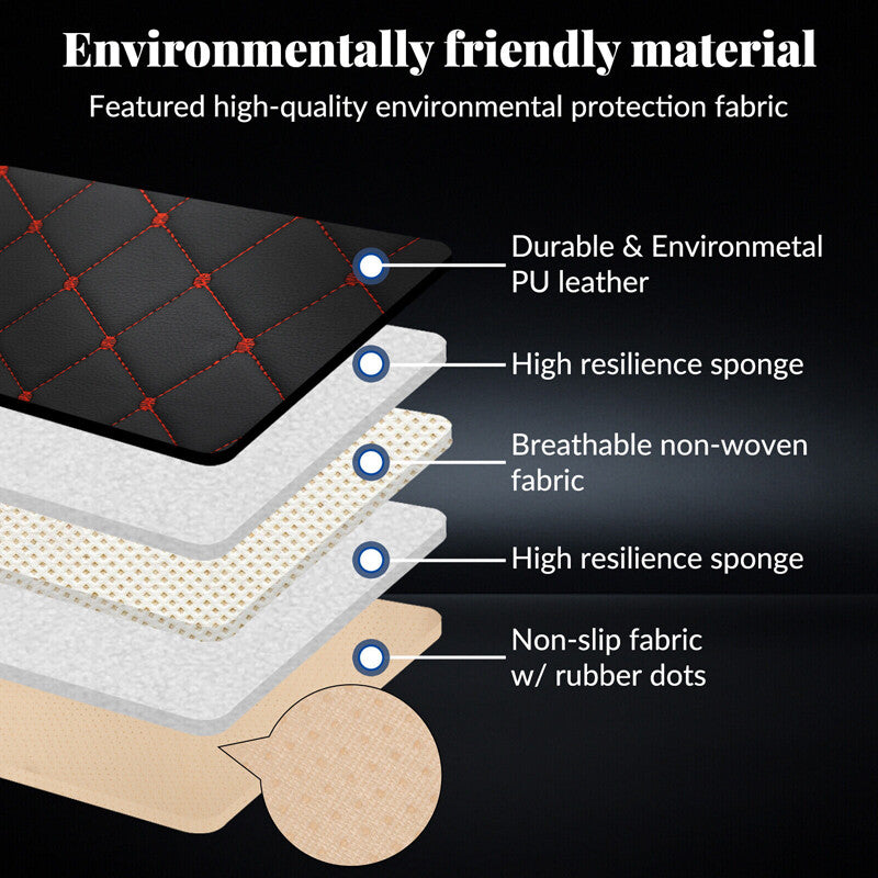 Car PU Leather Rear Back Seat Cover Universal Pad Mat Chair Protector Cushion UK