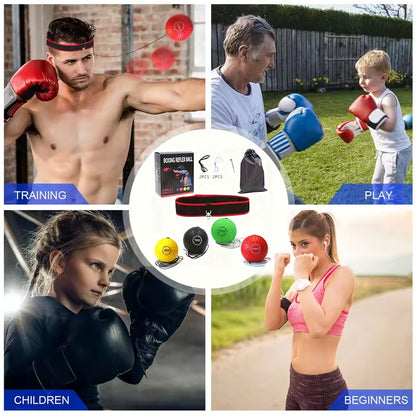 Boxbollen Boxing Fight Ball Punch Exercise Head Band Reflex Speed Training