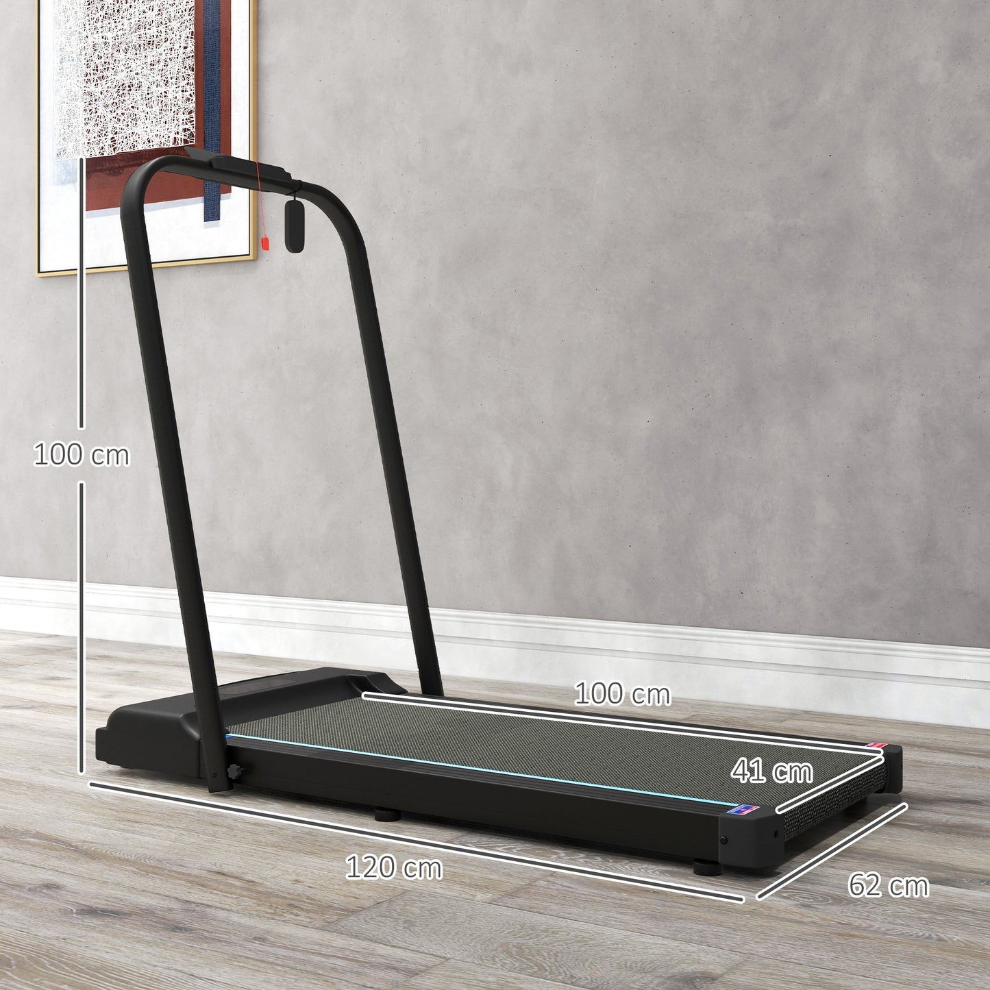 SPORTNOW 2.5HP Walking Pad, 1-6km/h Folding Treadmill With Remote Control And LED Display For Home Gym Office, Blue