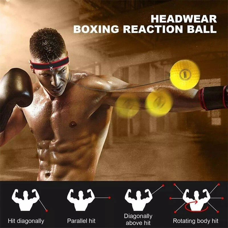 Boxbollen Boxing Fight Ball Punch Exercise Head Band Reflex Speed Training