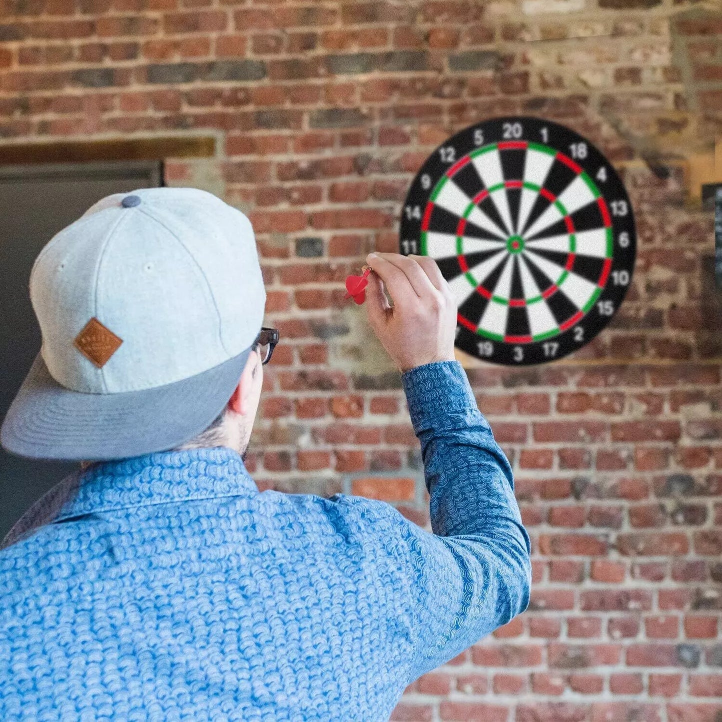 FULL SIZE 17in DARTBOARD SET 6 DARTS   FAMILY DART GAME BOARD ADULTS KIDS XMAS