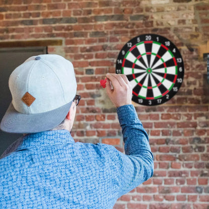 FULL SIZE 17in DARTBOARD SET 6 DARTS   FAMILY DART GAME BOARD ADULTS KIDS XMAS