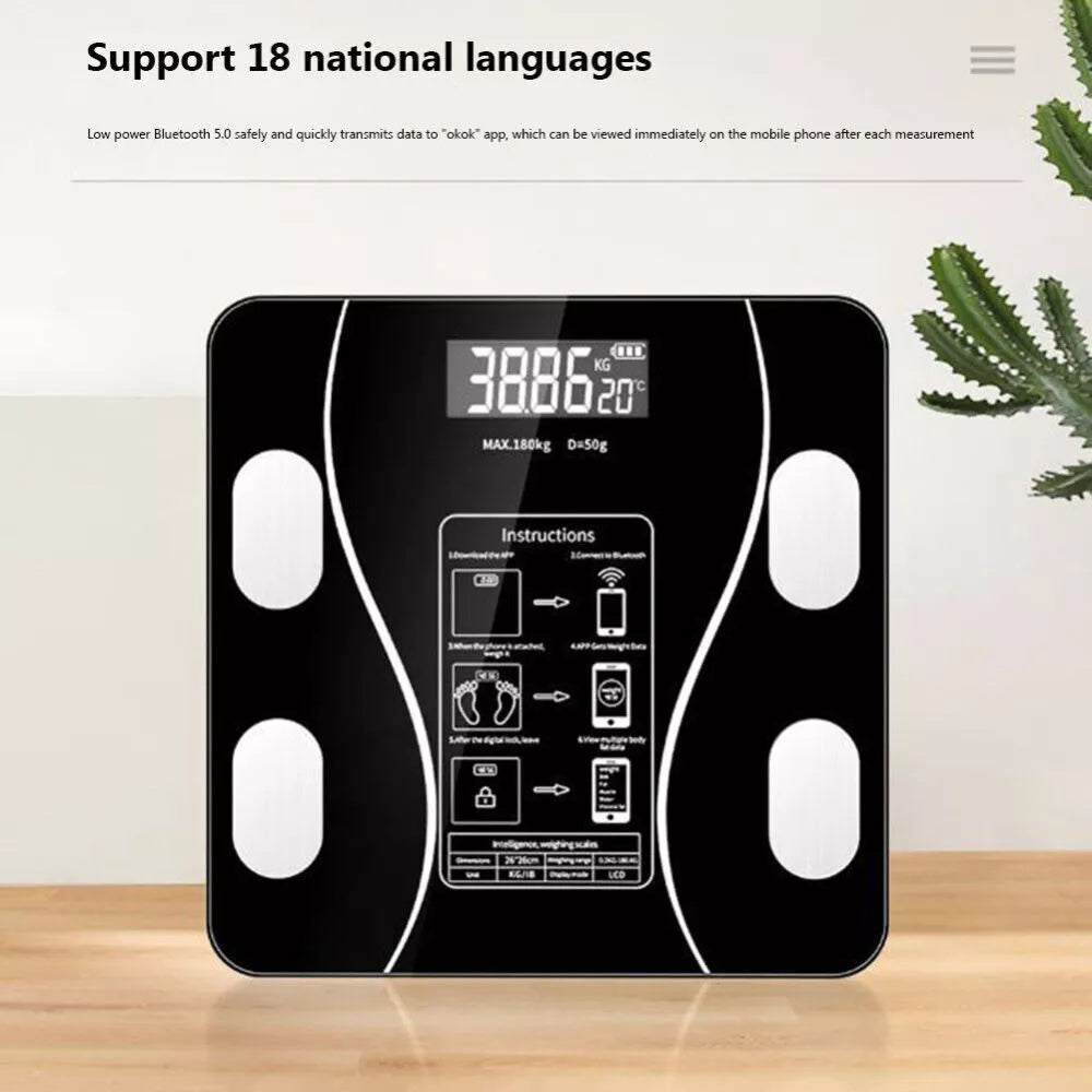 Body Fat Scale 180kg Bluetooth Smart BMI Digital Bathroom Wireless Weight Scales