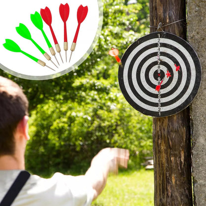 FULL SIZE 17in DARTBOARD SET 6 DARTS   FAMILY DART GAME BOARD ADULTS KIDS XMAS