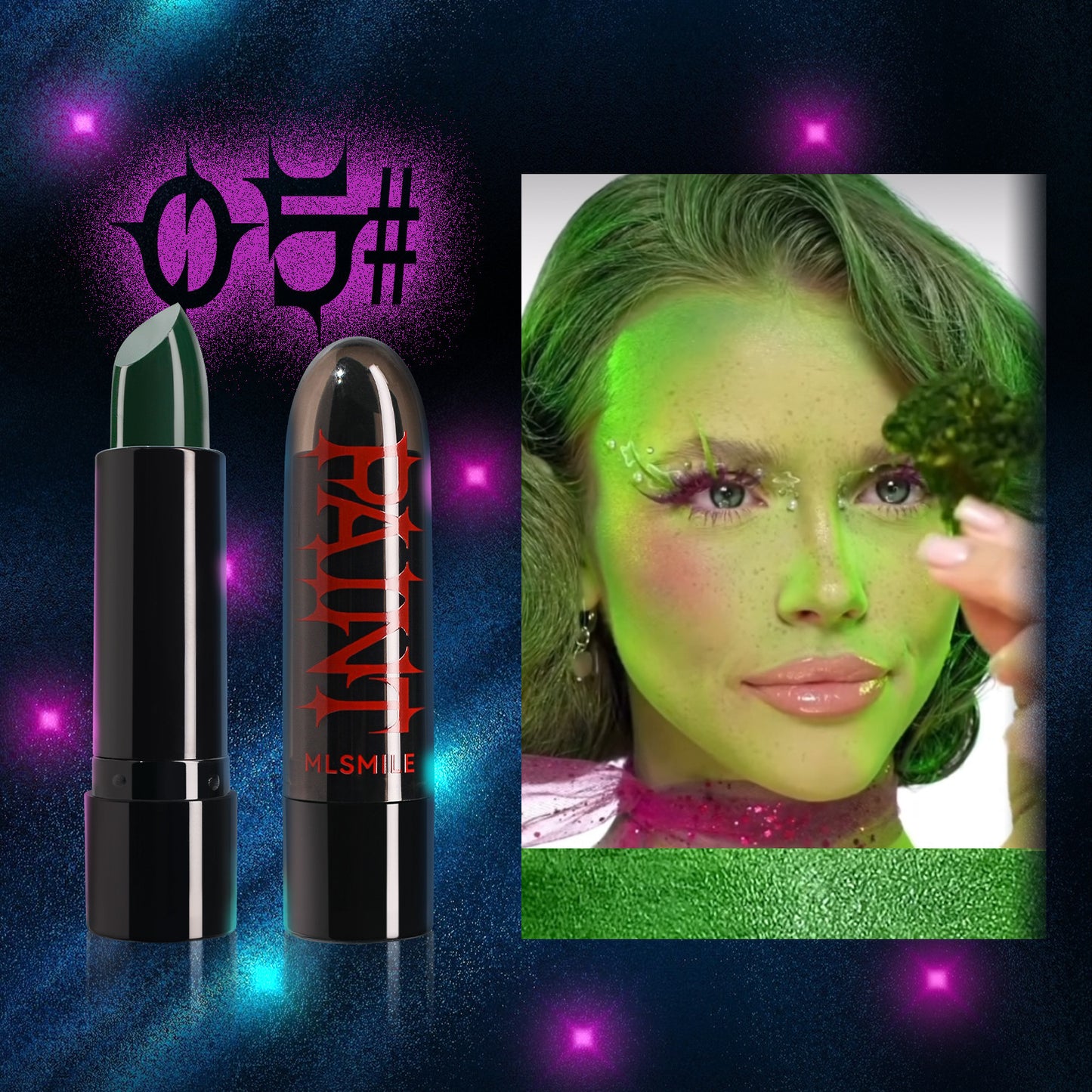 8-color Halloween Lipstick Black And White Red Easy To Color Painted Suit